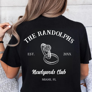 Custom Newlyweds Club Just Married Honeymoon Mrs T-Shirt