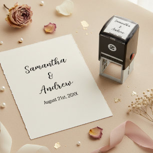 Custom Newlyweds Names & Date Wedding Stamp