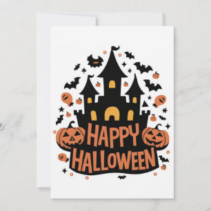 Custom Night Happy Halloween Holiday Card