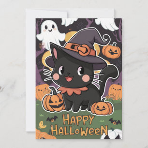 Custom Night Happy Halloween Holiday Card
