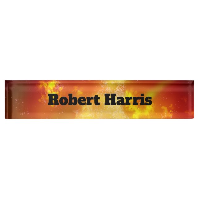Custom Night Sky Flame  Nameplate (Front)