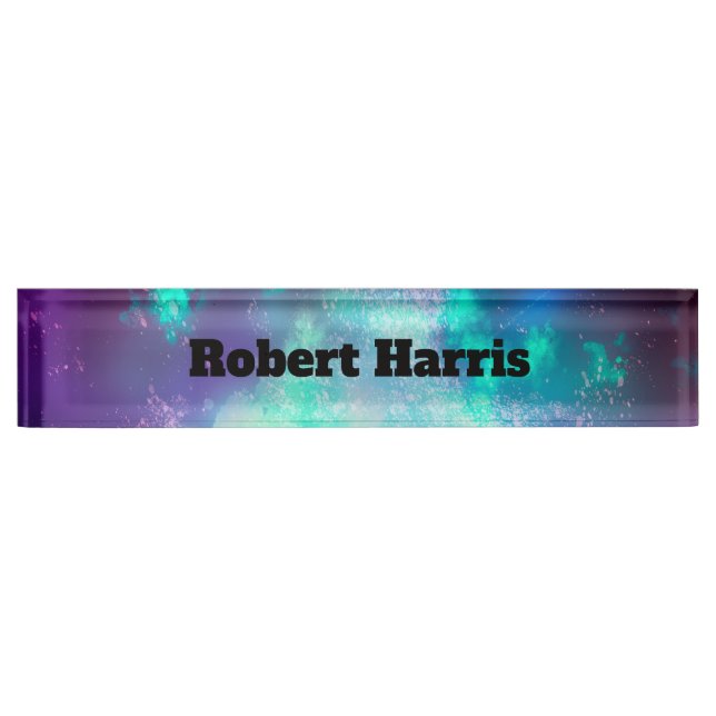 Custom Night Sky  Neon Lights  Nameplate (Front)