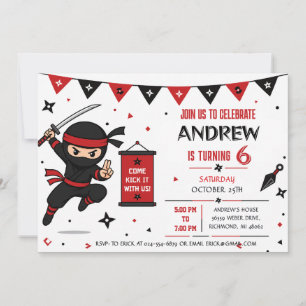 Custom Ninja Birthday Invitation