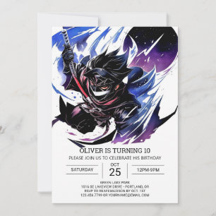 Custom Ninja Sword Kids' Birthday Invitation