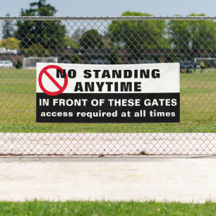 Custom No standing anytime Sign Banner Black Red