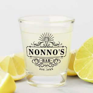 Custom Nonno's Bar Year Established Shot Glass