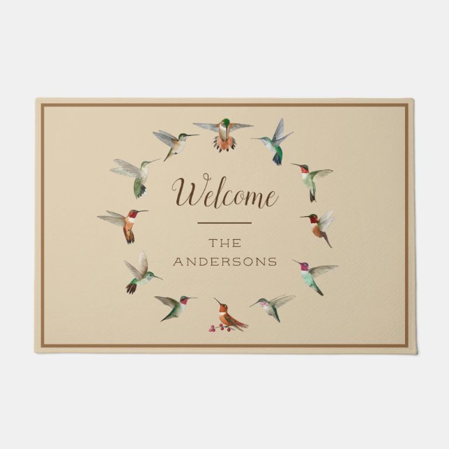 Custom North American Hummingbirds  Doormat (Front)