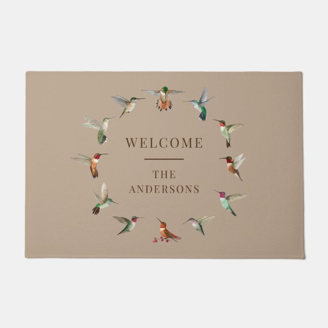 Custom North American Hummingbirds  Doormat (Front)
