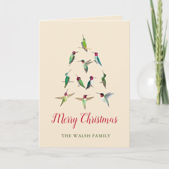 Custom North American Hummingbirds Holiday Card (Front)