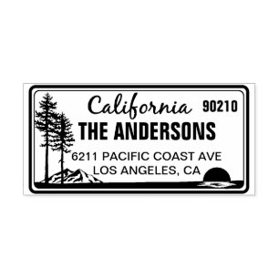 Custom North California License Plate Address Self-inking Stamp