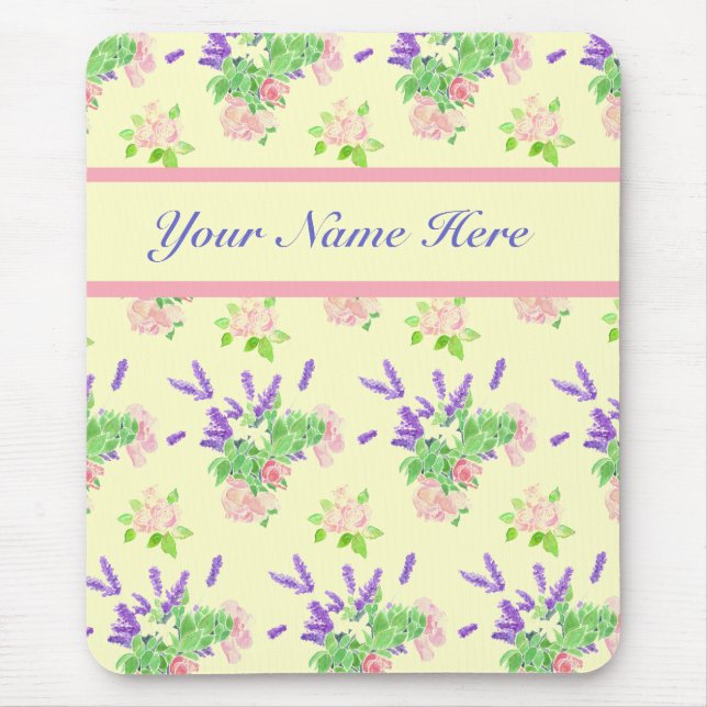 Custom Nostalgic Scents of Summer Pattern Mousepad (Front)