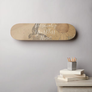 CUSTOM Nostalgic Sunflower & Bird Art Print Skateboard