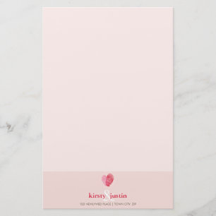 CUSTOM NOTE cute modern fingerprint heart couple Stationery