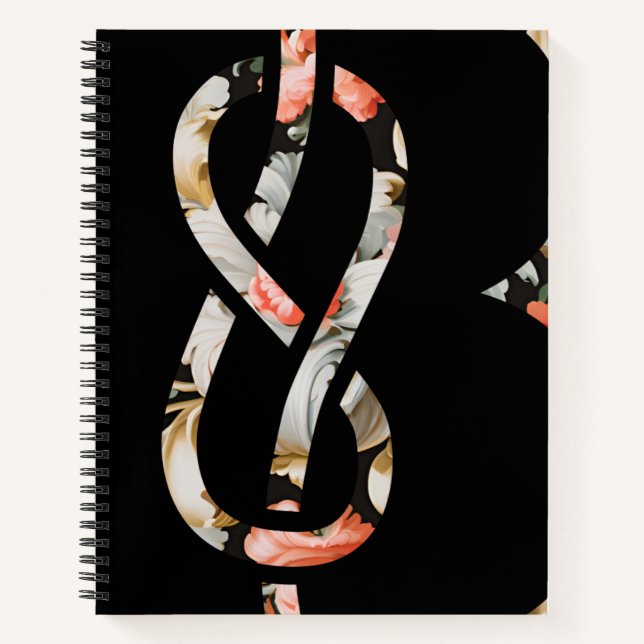 Custom Notebook Rococo Style - black (Front)