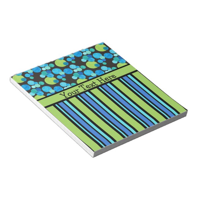 Custom Notepad or Jotter: Blue Moons and Stripes (Angled)