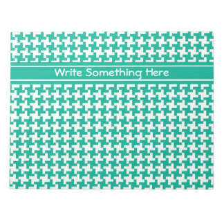 Custom Notepad or Jotter, Emerald Dogtooth Check