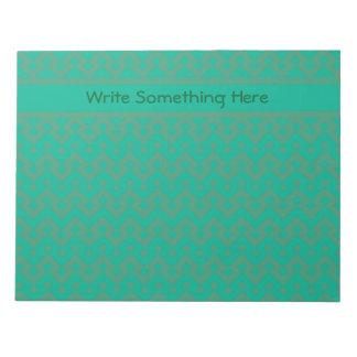 Custom Notepad or Jotter, Emerald Green Geometric