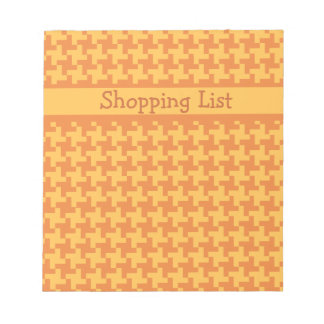 Custom Notepad or Jotter, Orange Dogstooth Check