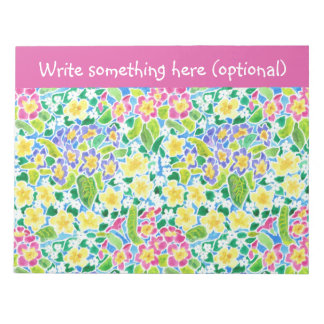 Custom Notepad or Jotter, Primroses, Pretty Pink