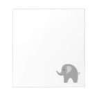 Custom notepads with cute grey elephant design