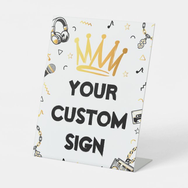 Custom Notorious One Party Sign, The Big One Pedestal Sign (Front)