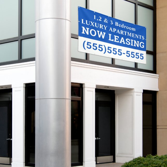 Custom Now Leasing Banner (Outside Building)