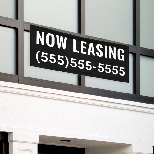 Custom Now Leasing Banner (Outside Building)