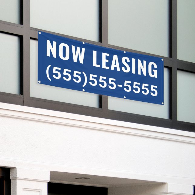 Custom Now Leasing Banner (Outside Building)