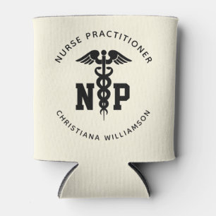 Custom NP Nurse Practitioner Graduation Caduceus Can Cooler