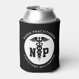 Custom NP Nurse Practitioner Graduation Caduceus Can Cooler