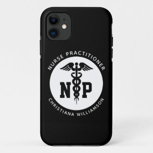 Custom NP Nurse Practitioner Graduation Caduceus iPhone 11 Case