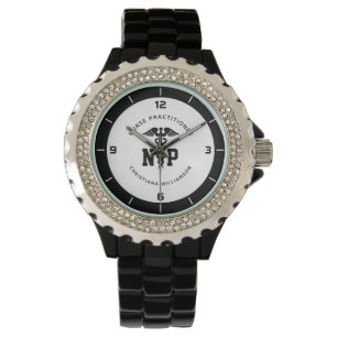 Custom NP Nurse Practitioner Graduation Caduceus Watch