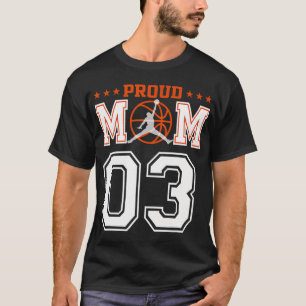 Custom Number 03 Proud Basketball Mum Personalised T-Shirt