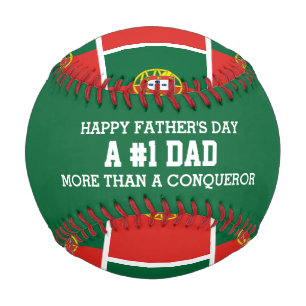 Custom NUMBER 1 DAD Fathers Day PORTUGAL Flag Baseball