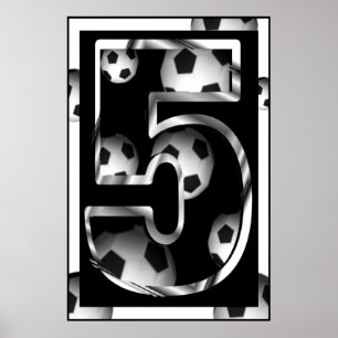 Custom Number 5 Soccer Poster