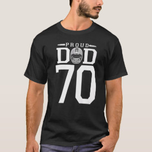 Custom Number 70 Proud Football Dad Personalised F T-Shirt