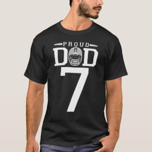 Custom Number 7 Proud Football Dad Personalised Fo T-Shirt