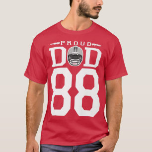 Custom Number 88 Proud Football Dad Personalised F T-Shirt