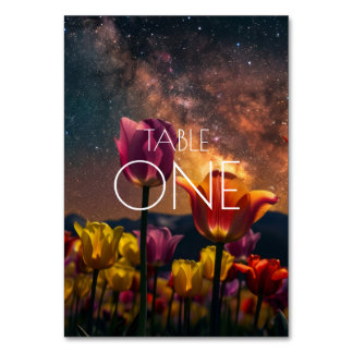 CUSTOM NUMBER Cosmic Tulips Table Number