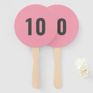 Custom Number Modern Pink Game Score Event Hand Fan