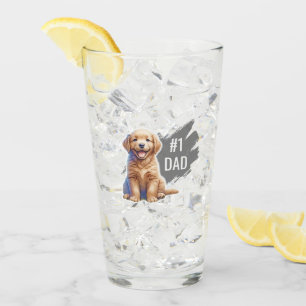 Custom Number One Dad Drinking Glass