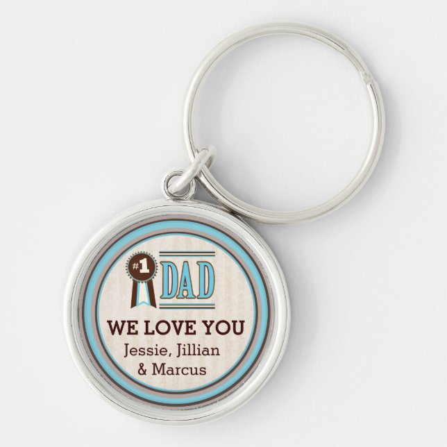 Custom Number One Dad Father's Day Keychain (Front)