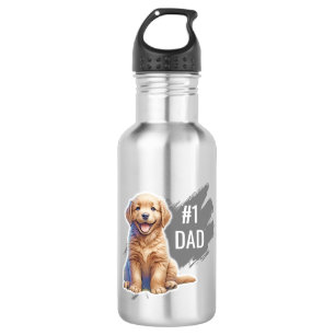 Custom Number One Dad Puppy Dog 532 Ml Water Bottle