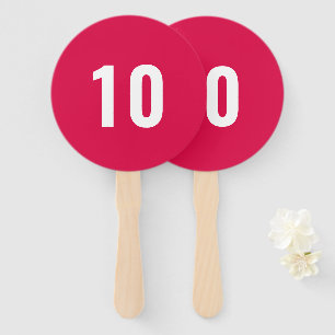 Custom Number Red Pink Event Game Score Hand Fan