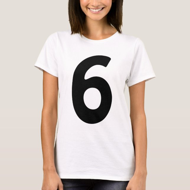 Custom Number Shirt, 6 Number T-Shirt (Front)