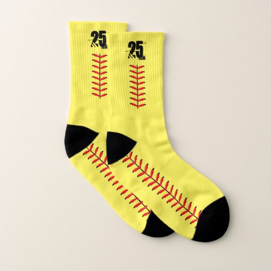 Custom Number Softball Socks Zazzle.co.uk
