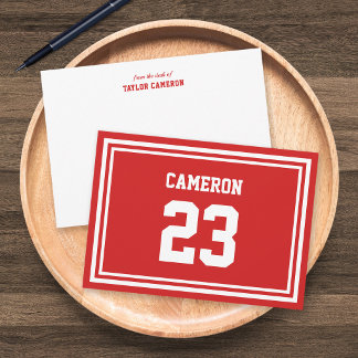 Custom Number Stripes Sporty Team Colours Card