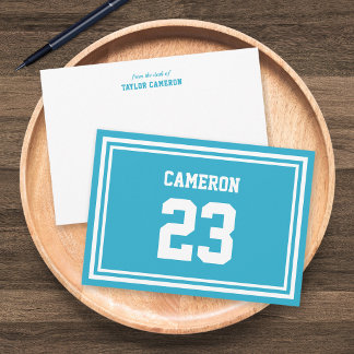 Custom Number Stripes Sporty Team Colours Card