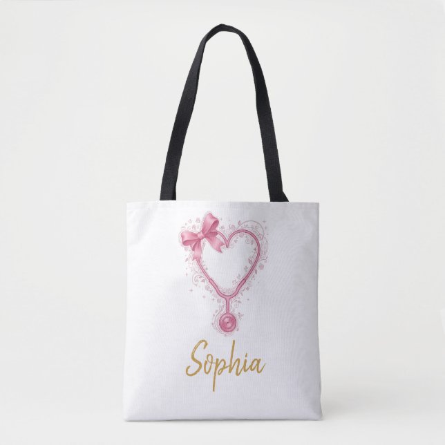 Custom Nurse Appreciation Gift Tote with Name (Front)
