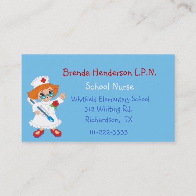 Custom Nurse Business Card (Front)